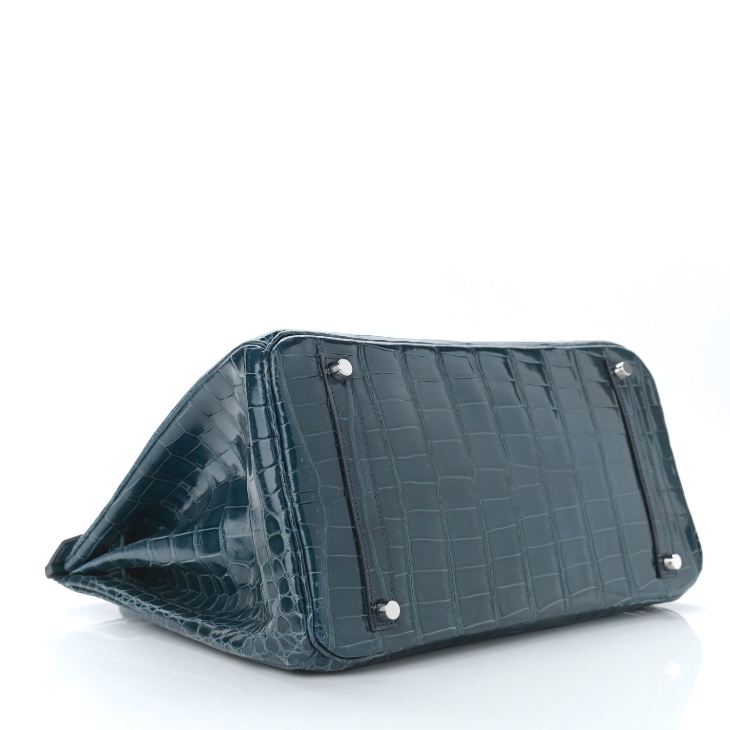 Hermes Shiny Porosus Crocodile Birkin 35 Bleu Roi 4 of 11
