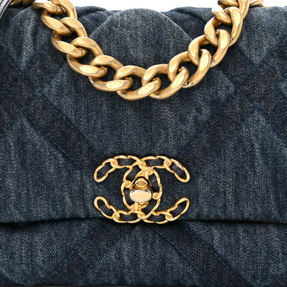 Chanel Denim Quilted Medium Chanel 19 Flap Blue 8 of 11