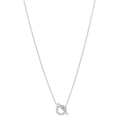 Hermes 18K White Gold Diamond Finesse Pendant Necklace 1 of 5