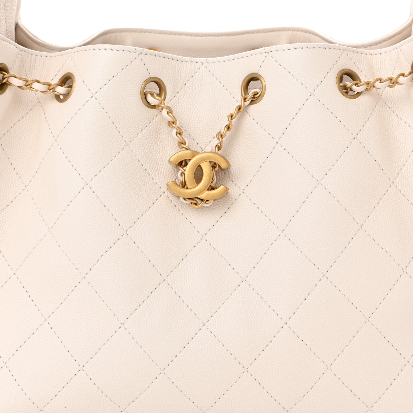 Caviar Quilted Small Chanel 25 Handbag White