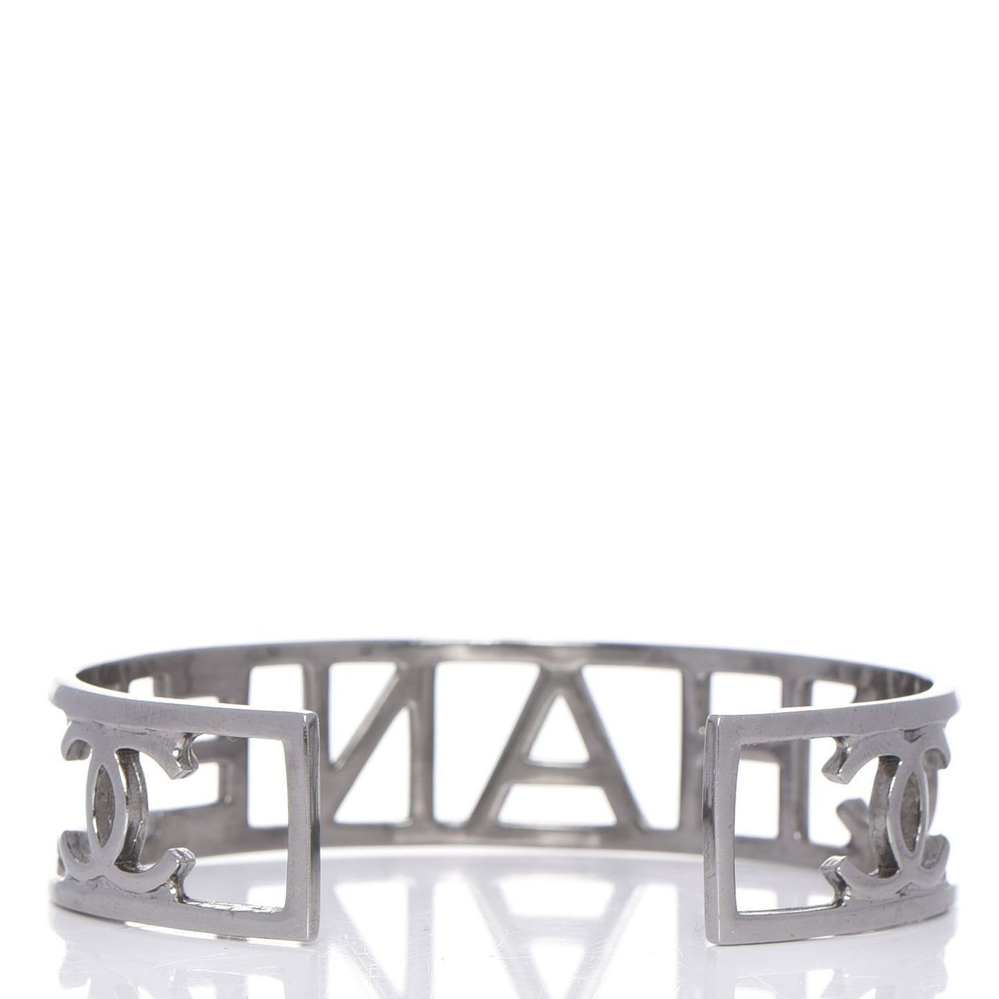 Metal Logo Cuff Silver