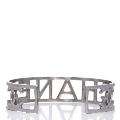 Chanel Metal Logo Cuff Silver 4 of 6