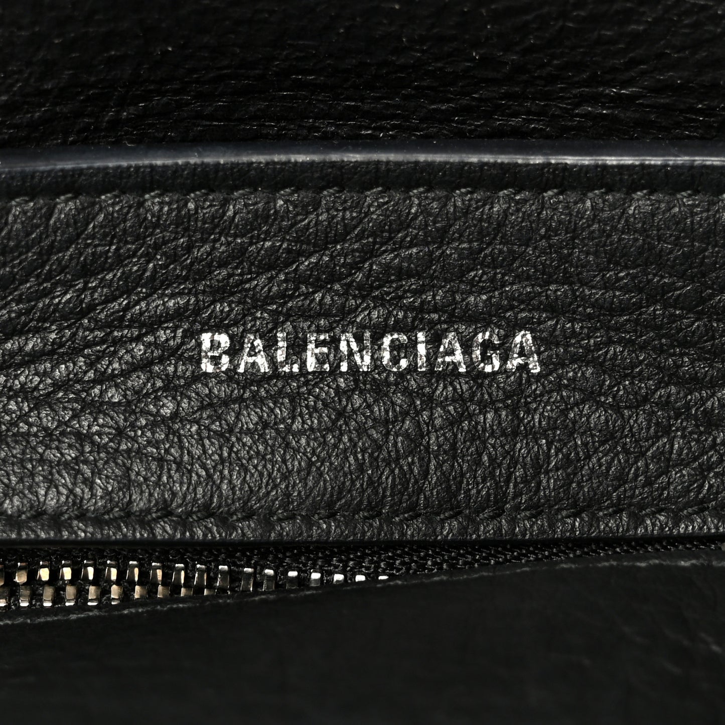 Metallic Goatskin Logo XXS Everyday Tote Argent Black
