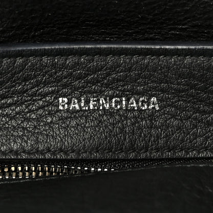 Balenciaga Metallic Goatskin Logo XXS Everyday Tote Argent Black 6 of 10