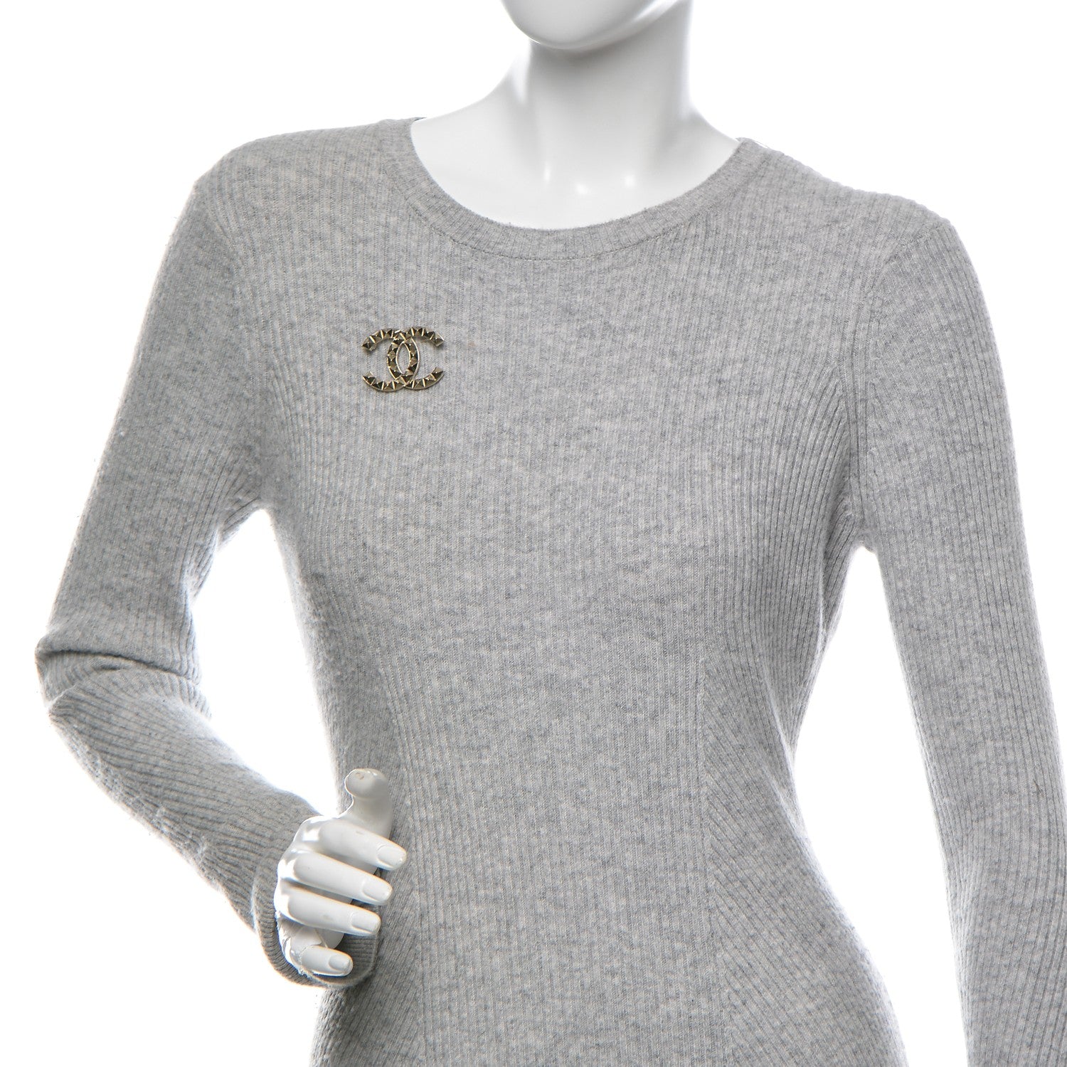 Chanel Studded CC Pin Brooch Gold 2 of 4