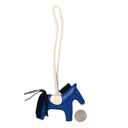 Hermes Milo Lambskin Grigri Rodeo Horse Bag Charm PM Bleu France 2 of 5