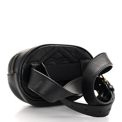 Gucci Calfskin Matelasse GG Marmont Belt Bag 75 30 Black 3 of 10