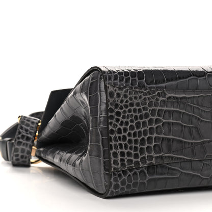 Givenchy Calfskin Crocodile Embossed Small Mystic Shoulder Bag Storm Grey 12 of 13