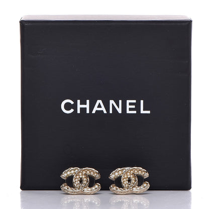 Chanel Pearl CC Earrings Gold 5 of 5