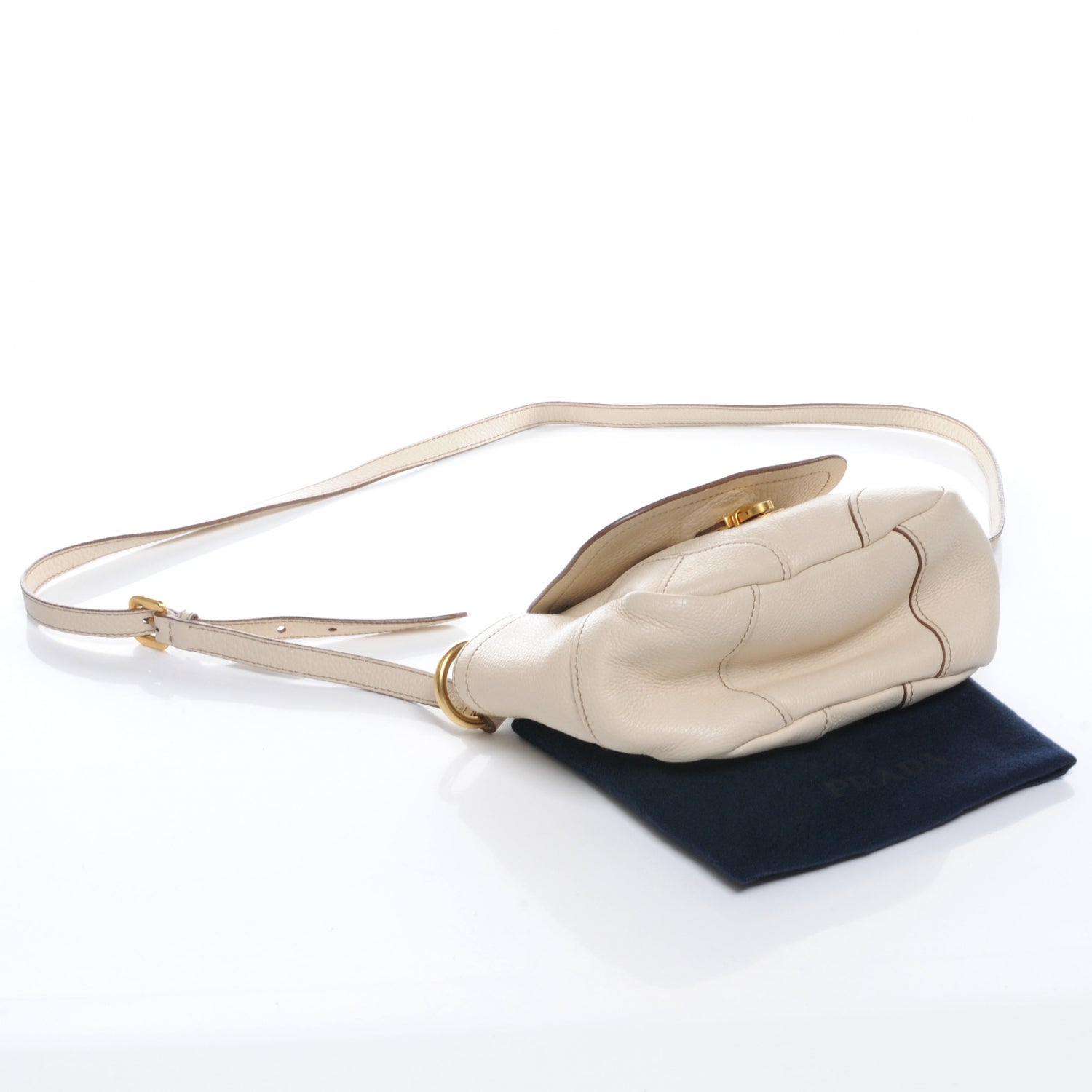 Prada Vitello Daino Crossbody Bag Talco 4 of 8