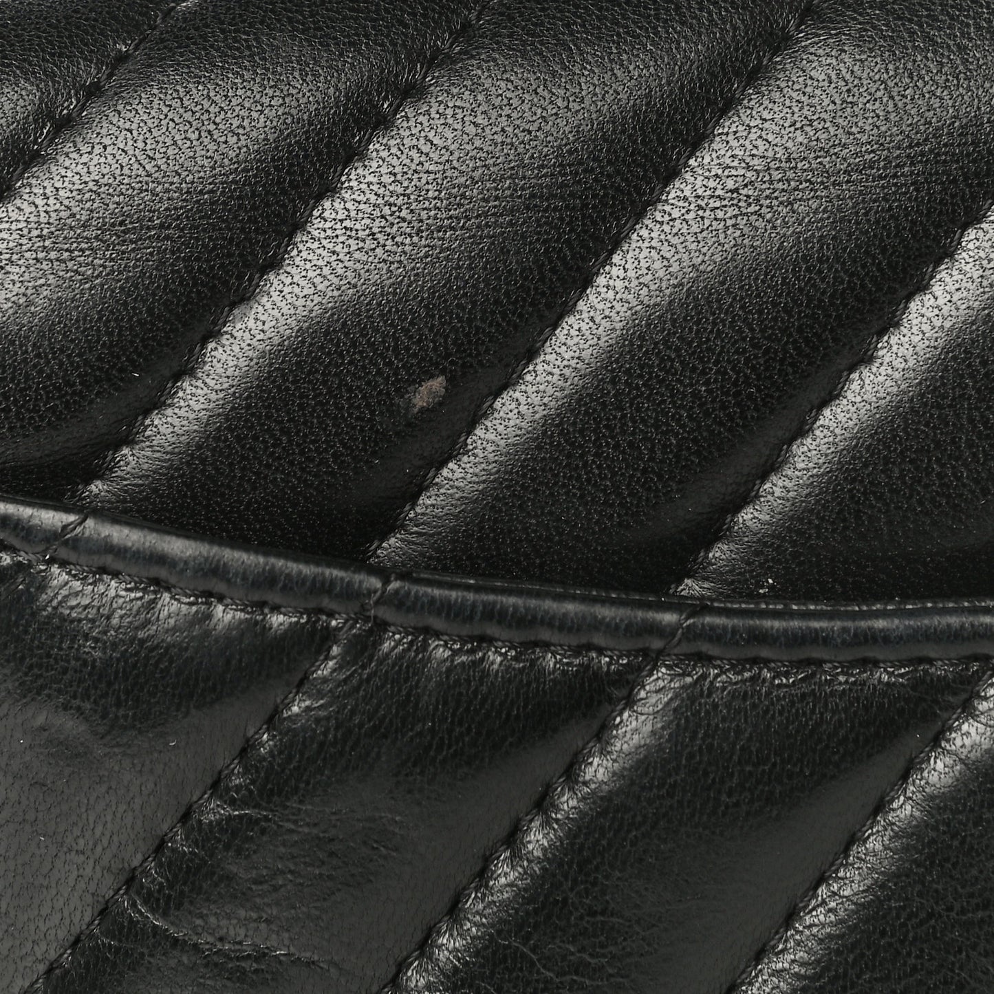 Lambskin Chevron Quilted Mini Rectangular Flap So Black