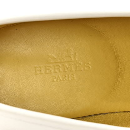 Hermes Calfskin Womens Royal Loafers 35 White 8 of 10