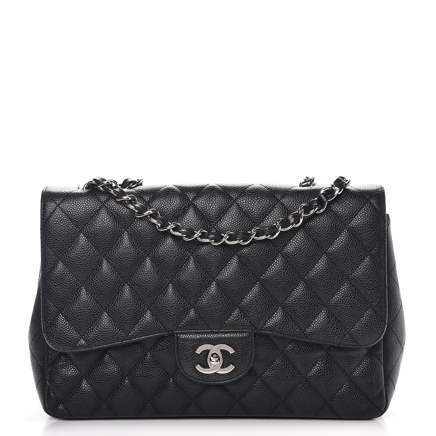 Chanel Caviar Quilted Jumbo Single Flap Black 1 of 10