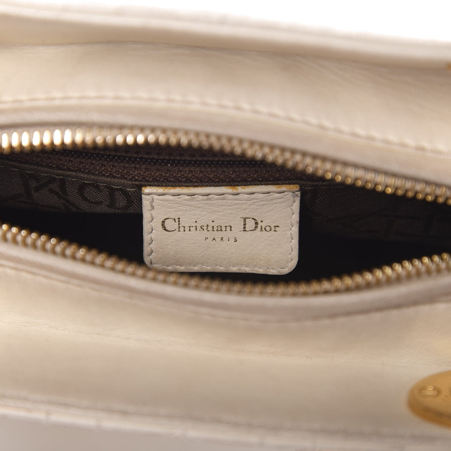 Lambskin Cannage Medium Lady Dior Light Beige