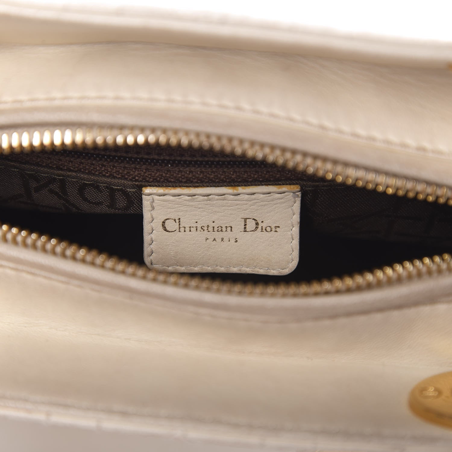 Christian Dior Lambskin Cannage Medium Lady Dior Light Beige 6 of 19