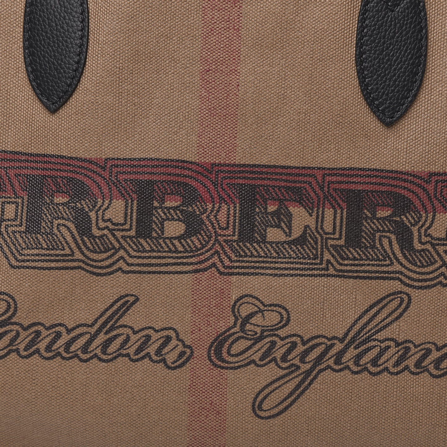 Coated Canvas Mega Check Medium Doodle Tote Black