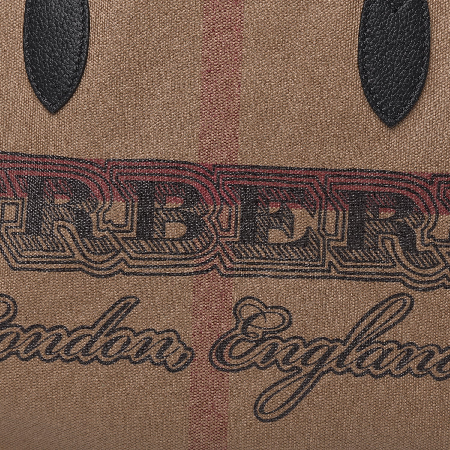 Burberry Coated Canvas Mega Check Medium Doodle Tote Black 9 of 9