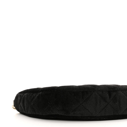 Chanel Velvet Crystal Quilted Chain Hobo Black 9 of 10