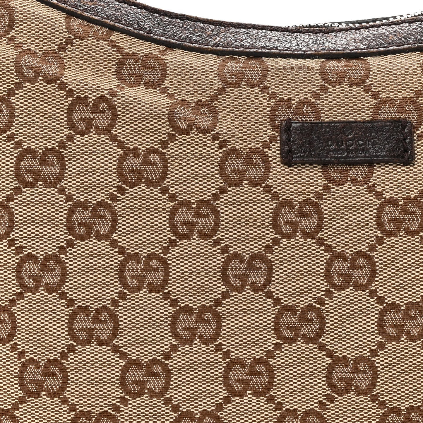 Monogram Web Medium Half Moon Hobo Dark Brown