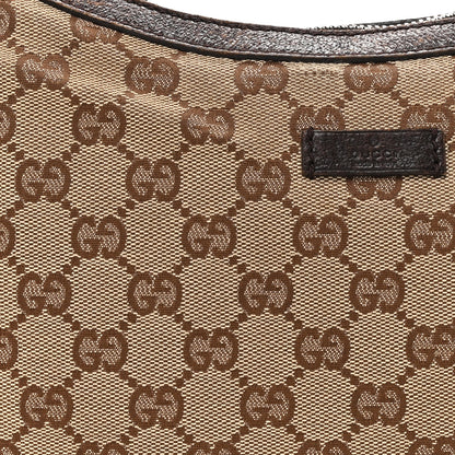 Gucci Monogram Web Medium Half Moon Hobo Dark Brown 8 of 18
