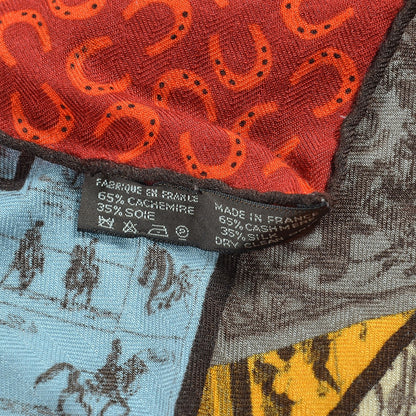 Hermes Cashmere Silk A Cheval Sur Mon Carre Shawl 140 4 of 5