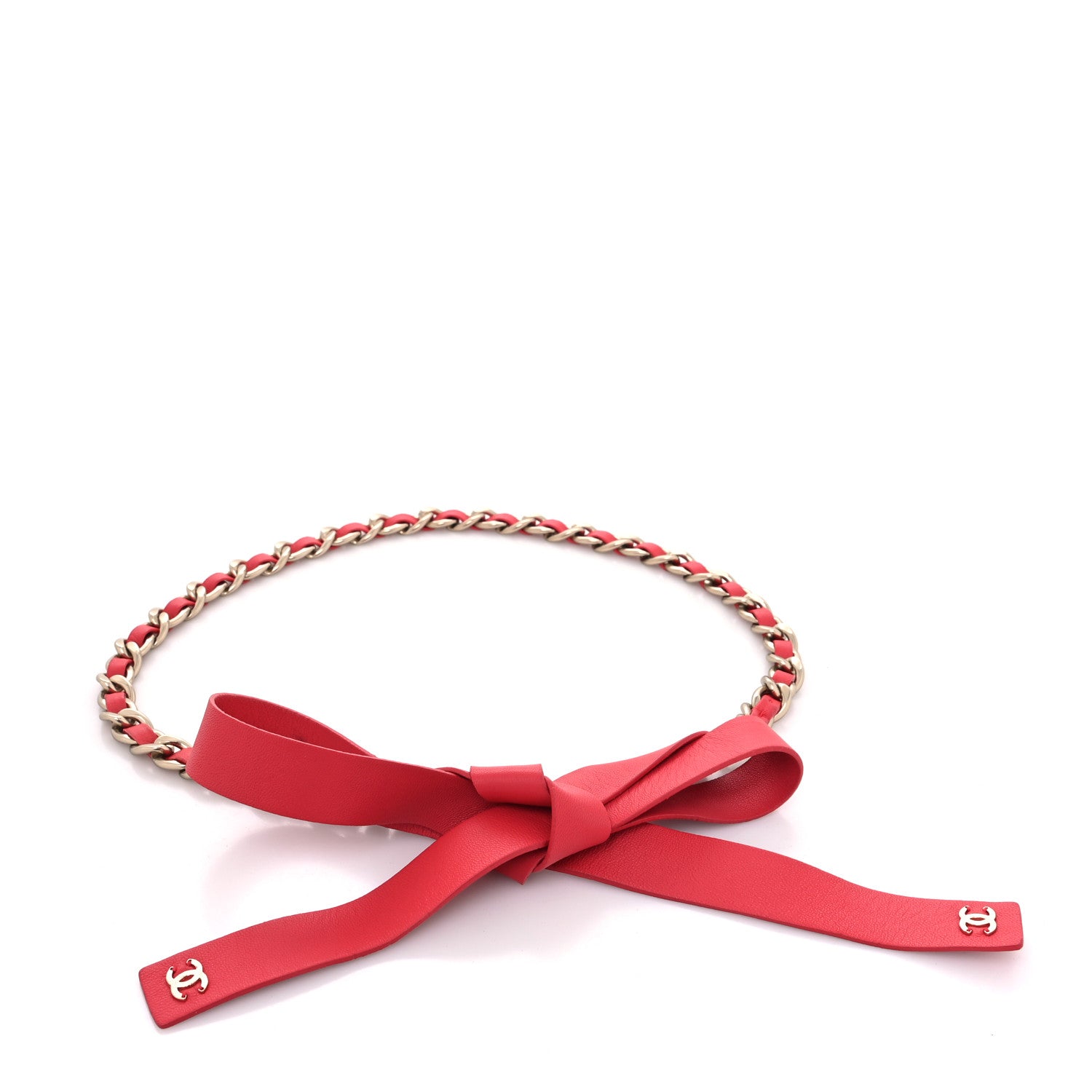 Chanel Lambskin Chain Belt S Red 1 of 4