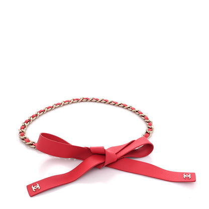 Chanel Lambskin Chain Belt S Red 1 of 4