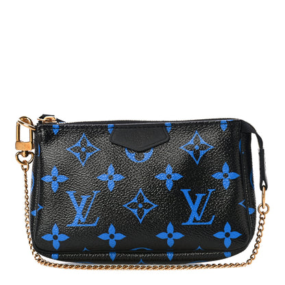 Louis Vuitton Colored Monogram Mini Pochette Accessories Blue Black 1 of 9