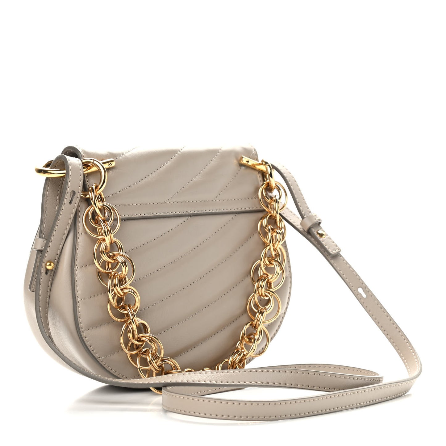 Quilted Calfskin Mini Drew Bijou Shoulder Bag Motty Grey