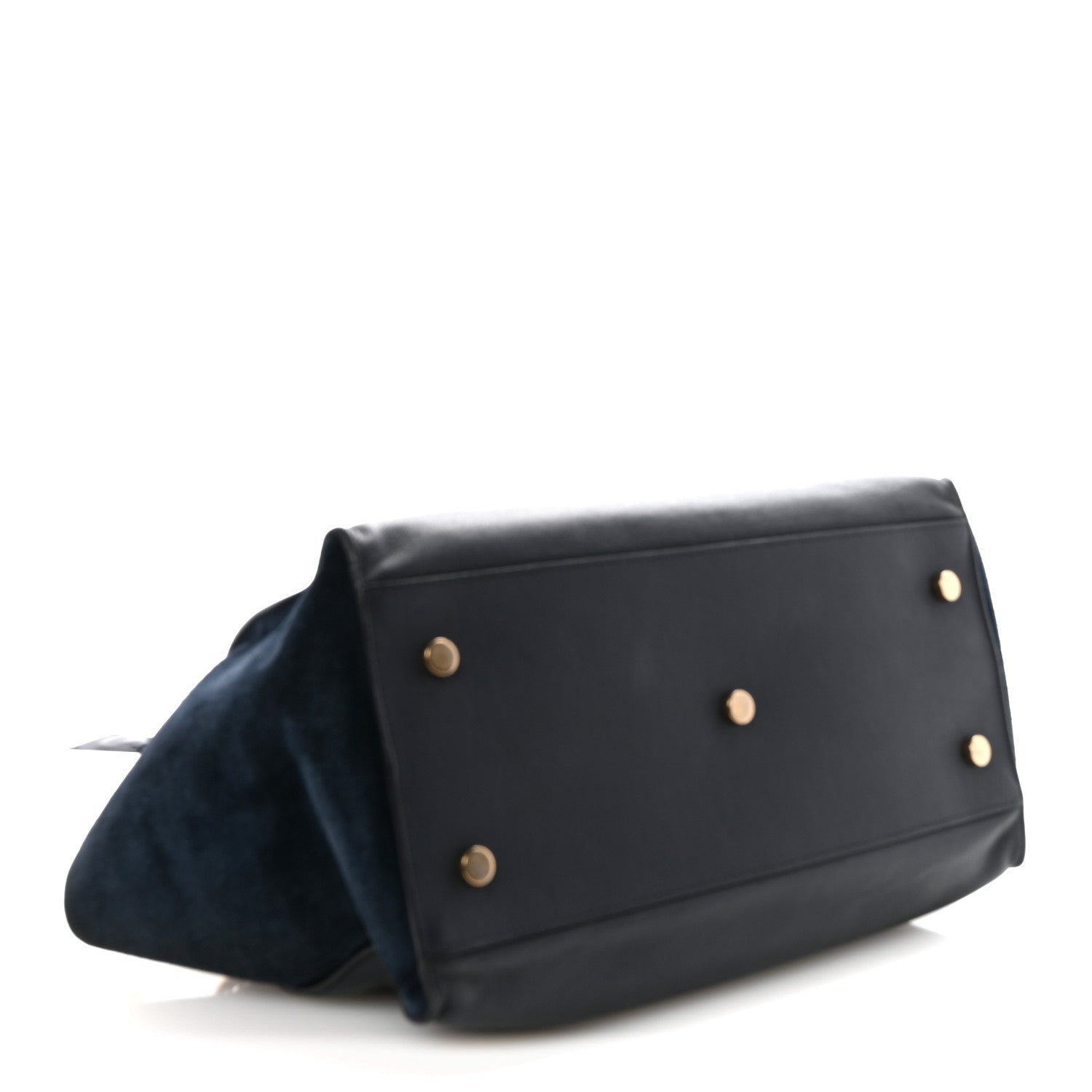 Saint Laurent Calfskin Suede Small Monogram Downtown Cabas Navy Blue 4 of 9