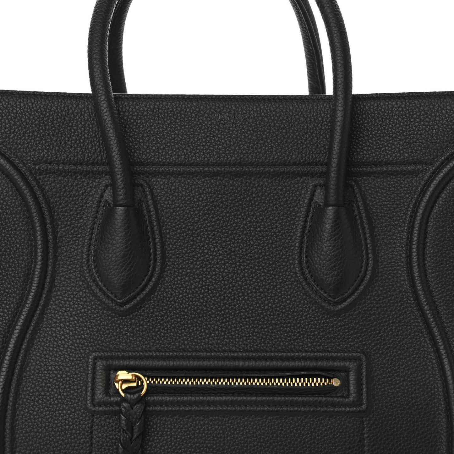Grained Calfskin Medium Phantom Luggage Black
