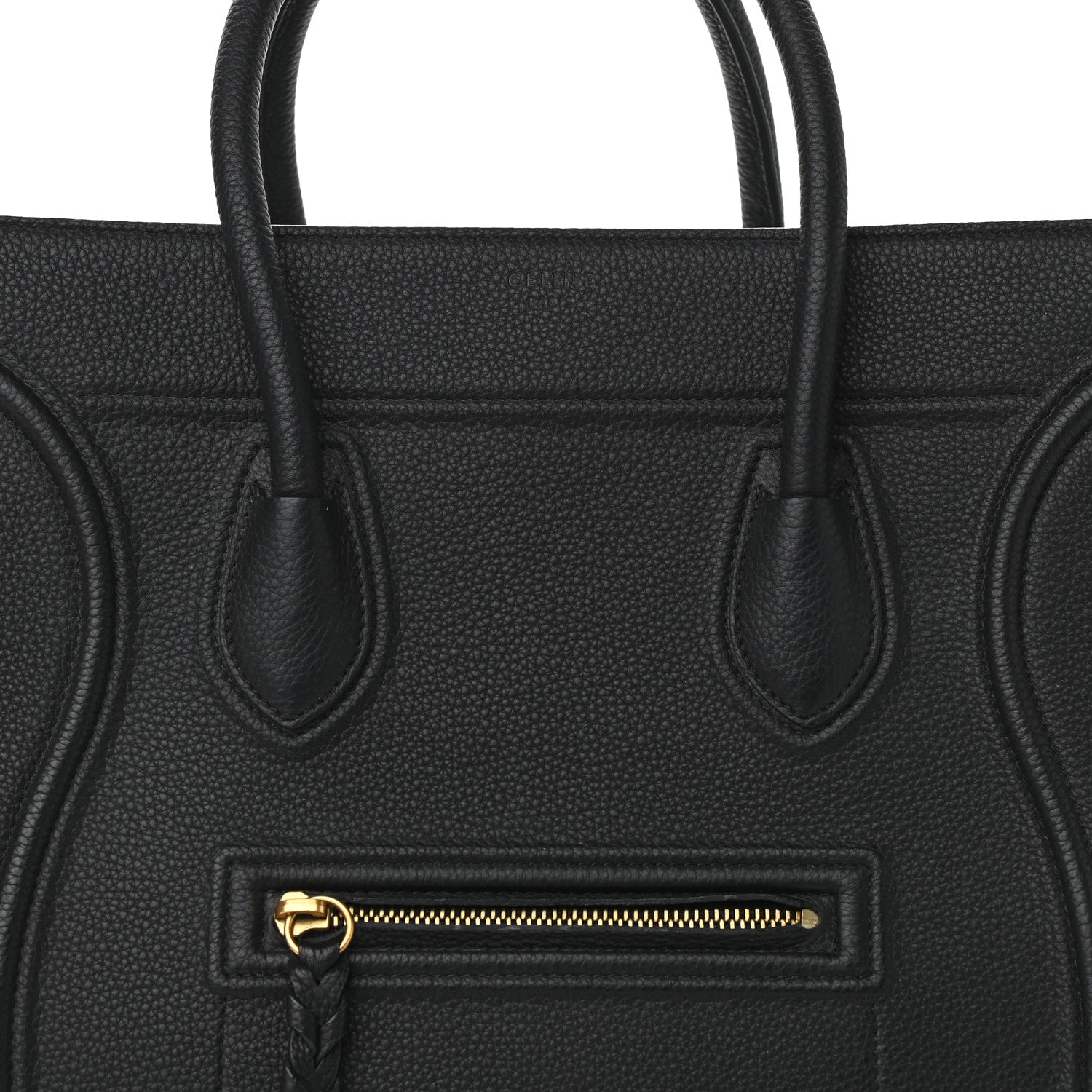 Celine Grained Calfskin Medium Phantom Luggage Black 7 of 12