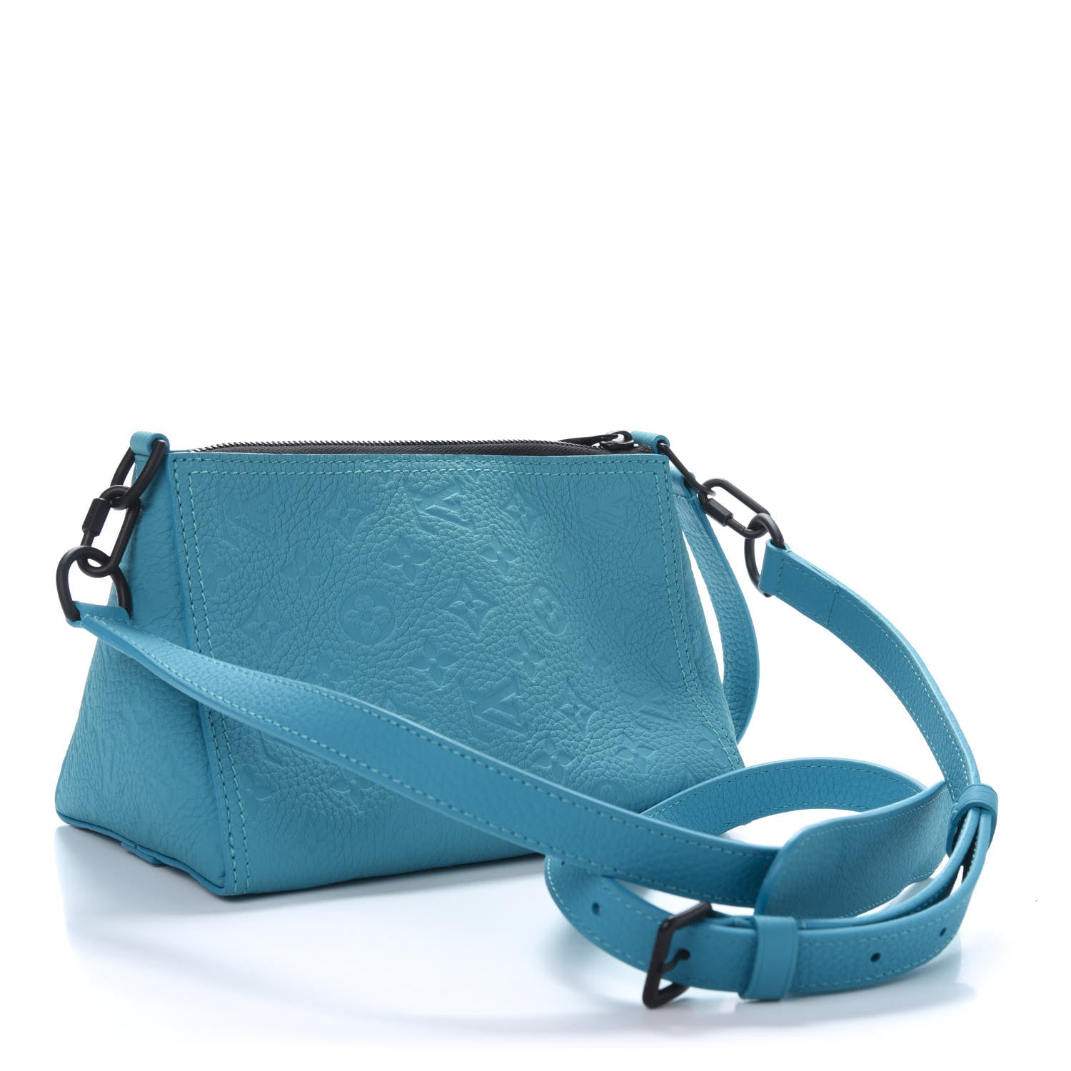 Louis Vuitton Taurillon Monogram Triangle Messenger Turquoise 3 of 10