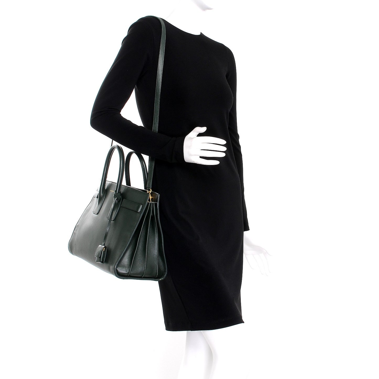 Calfskin Small Sac De Jour Dark Green