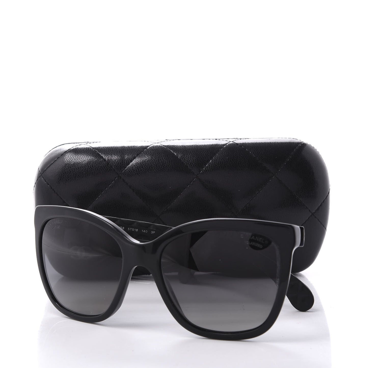 Acetate Quilted Polarized Butterfly CC Sunglasses 5288-Q Black