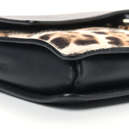 Chloe Calfskin Pony Hair Leopard Print Small Faye Shoulder Bag Abstract White 7 of 11