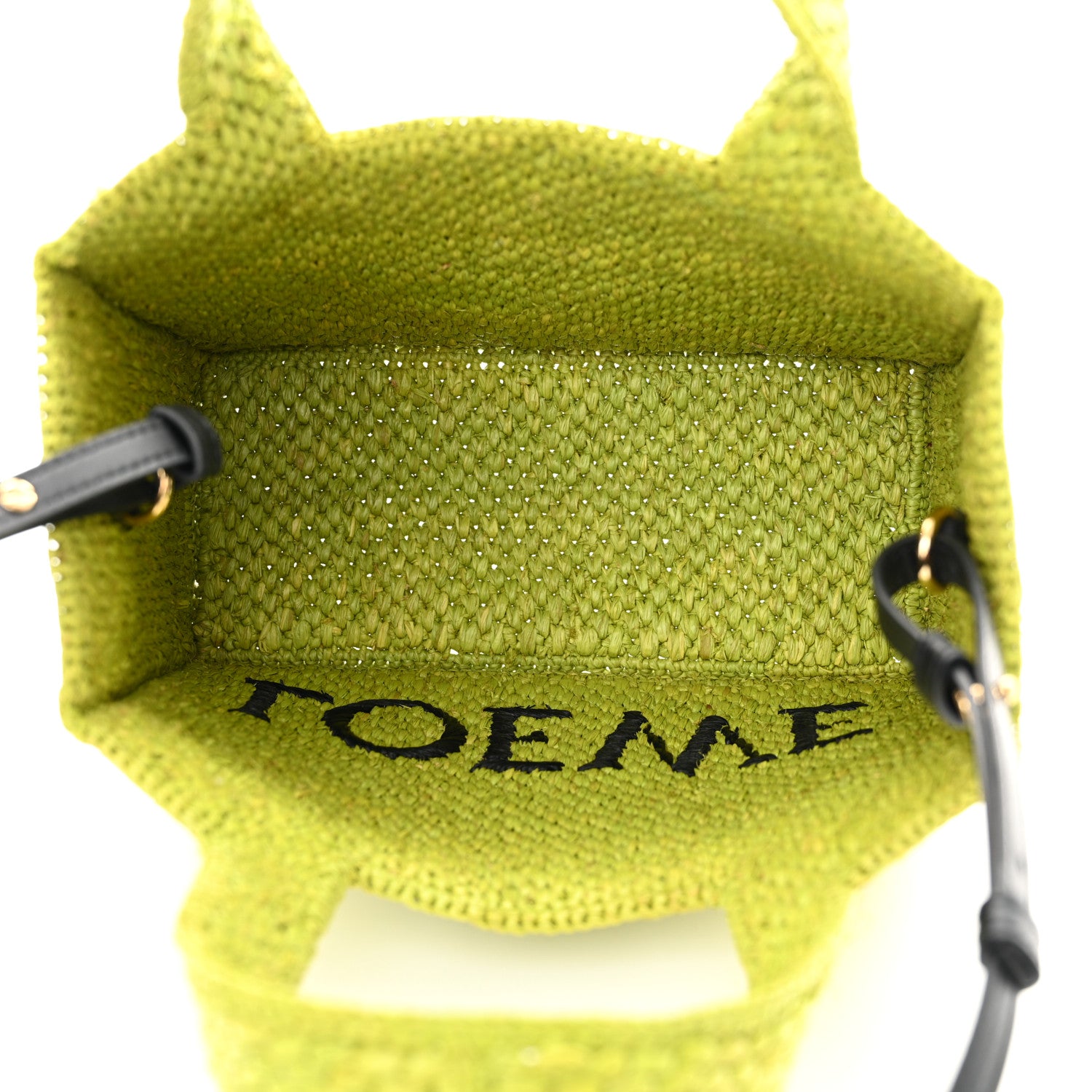 Loewe Raffia Small Paula Ibiza Logo Tote Meadow Green 5 of 10