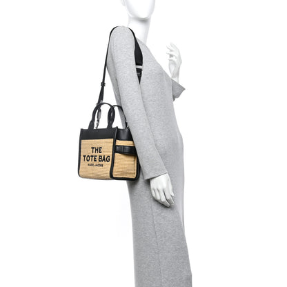 Marc Jacobs Calfskin Woven Straw Small The Tote Bag Natural 2 of 14