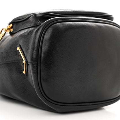 Prada Glace Calfskin Embossed Secchiello Bucket Bag Black 8 of 9
