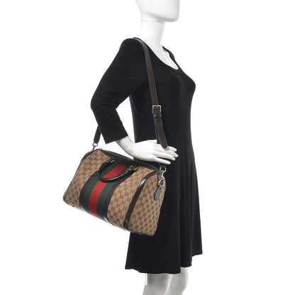 Gucci Monogram Vintage Web Medium Boston Dark Brown 2 of 19
