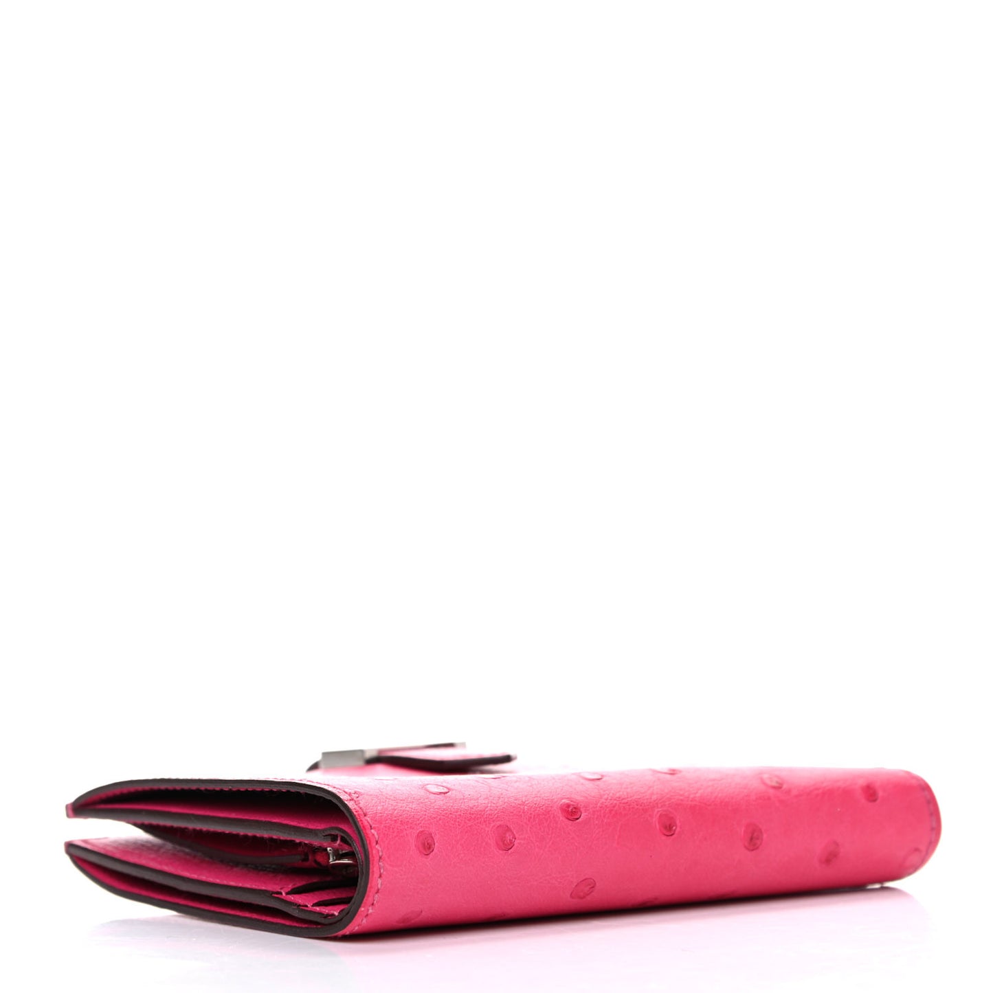 Ostrich Bearn Compact Wallet Rose Tyrien