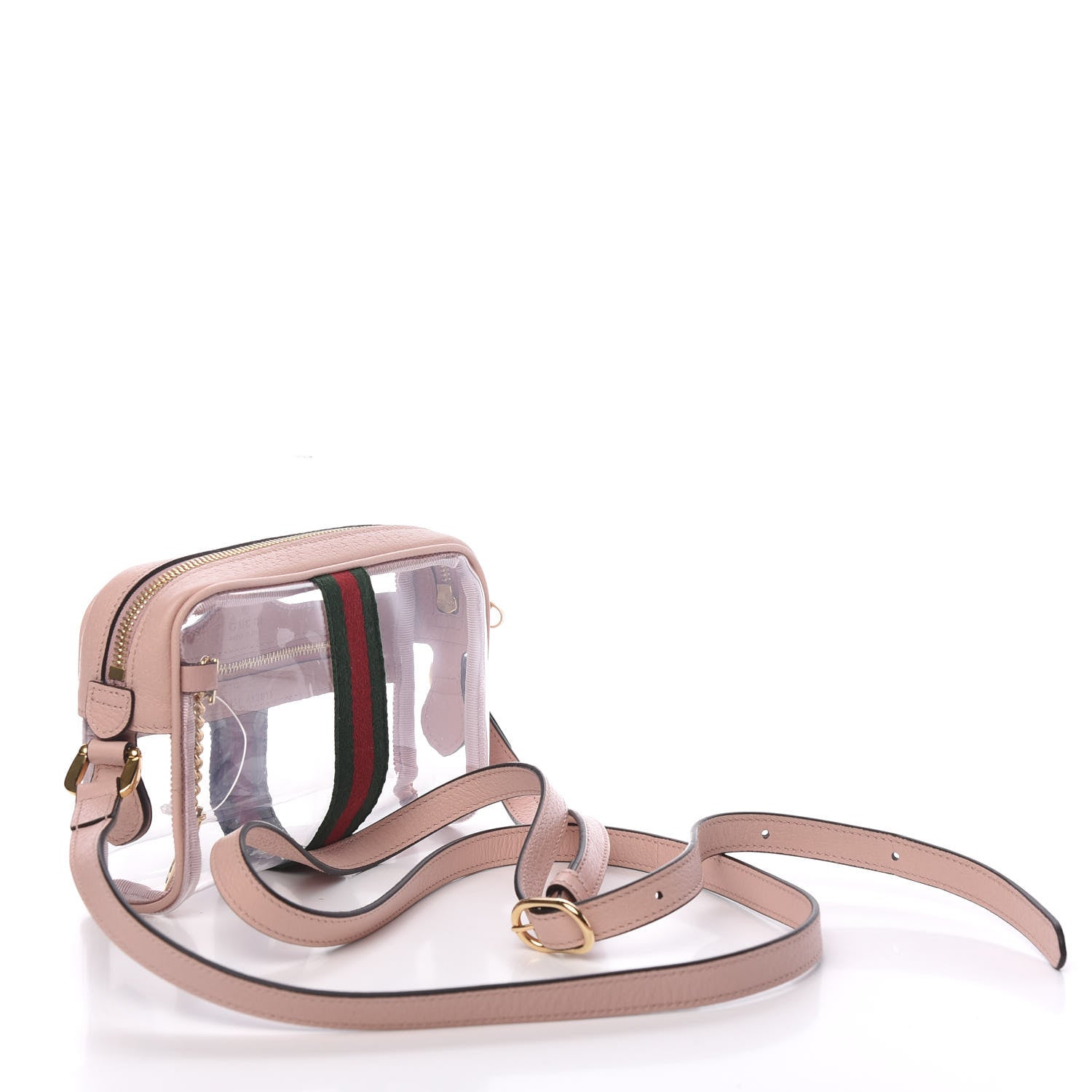 Gucci Vinyl Web Mini Ophidia Transparent Shoulder Bag Perfect Pink 2 of 10