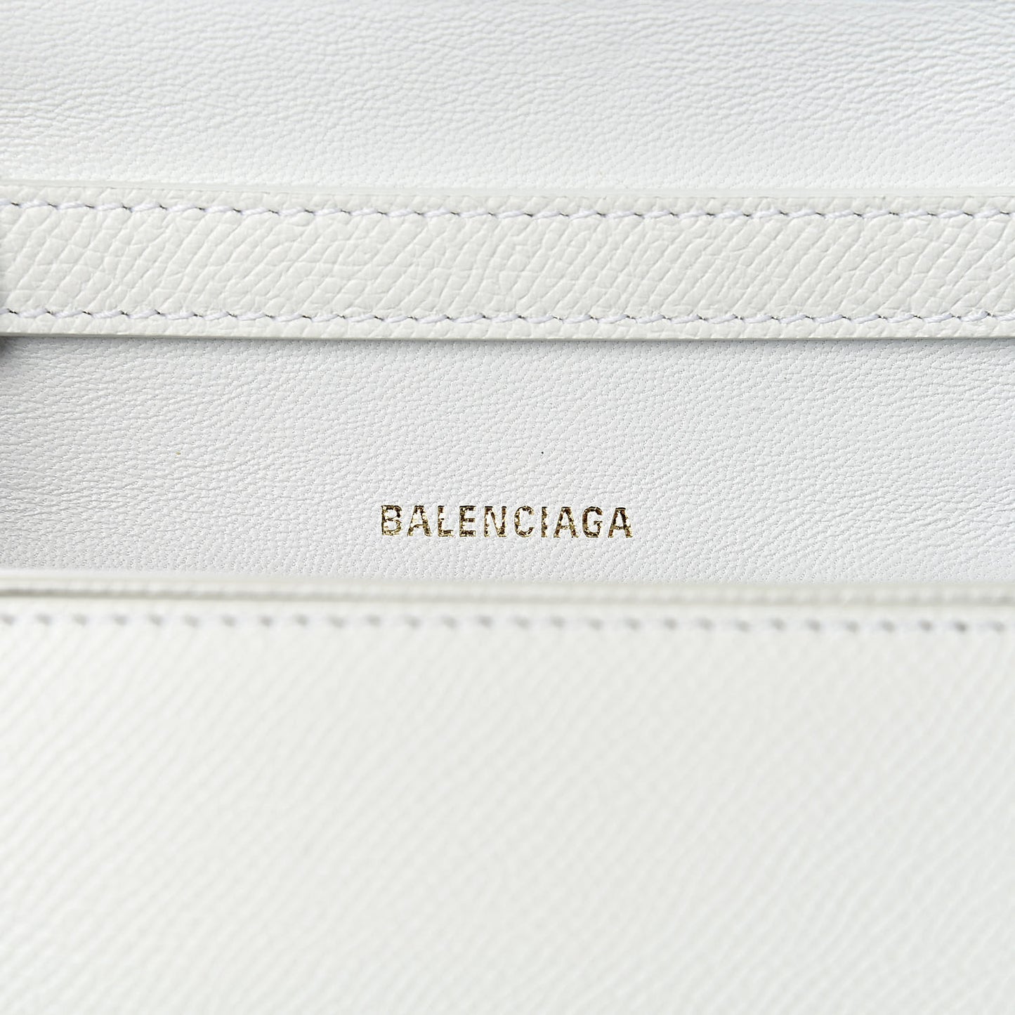 Grained Calfskin Logo Print Ville Day Bag XS White