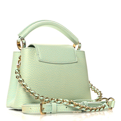 Louis Vuitton Taurillon Summer Stardust Mini Capucines Vert D'eau 3 of 9