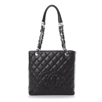 Chanel Caviar Petit Shopping Tote PST Dark Brown 1 of 15