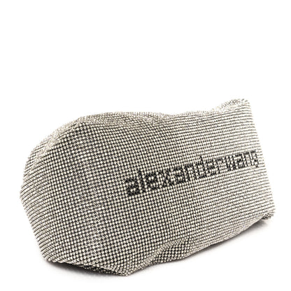 Alexander Wang Mesh Crystal Rhinestone Mini Scrunchie Clutch Black Silver 5 of 11