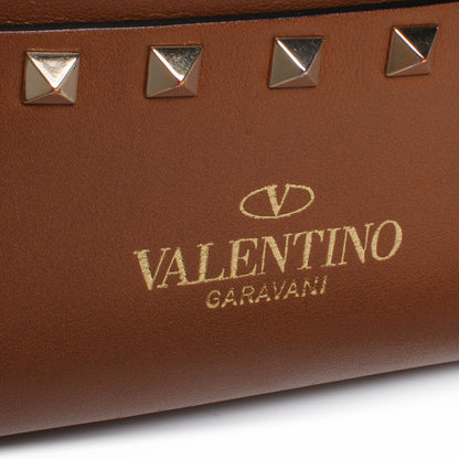 Valentino Garavani Vitello Rockstud All Over New Dome Bucket Tote Cognac 4 of 8