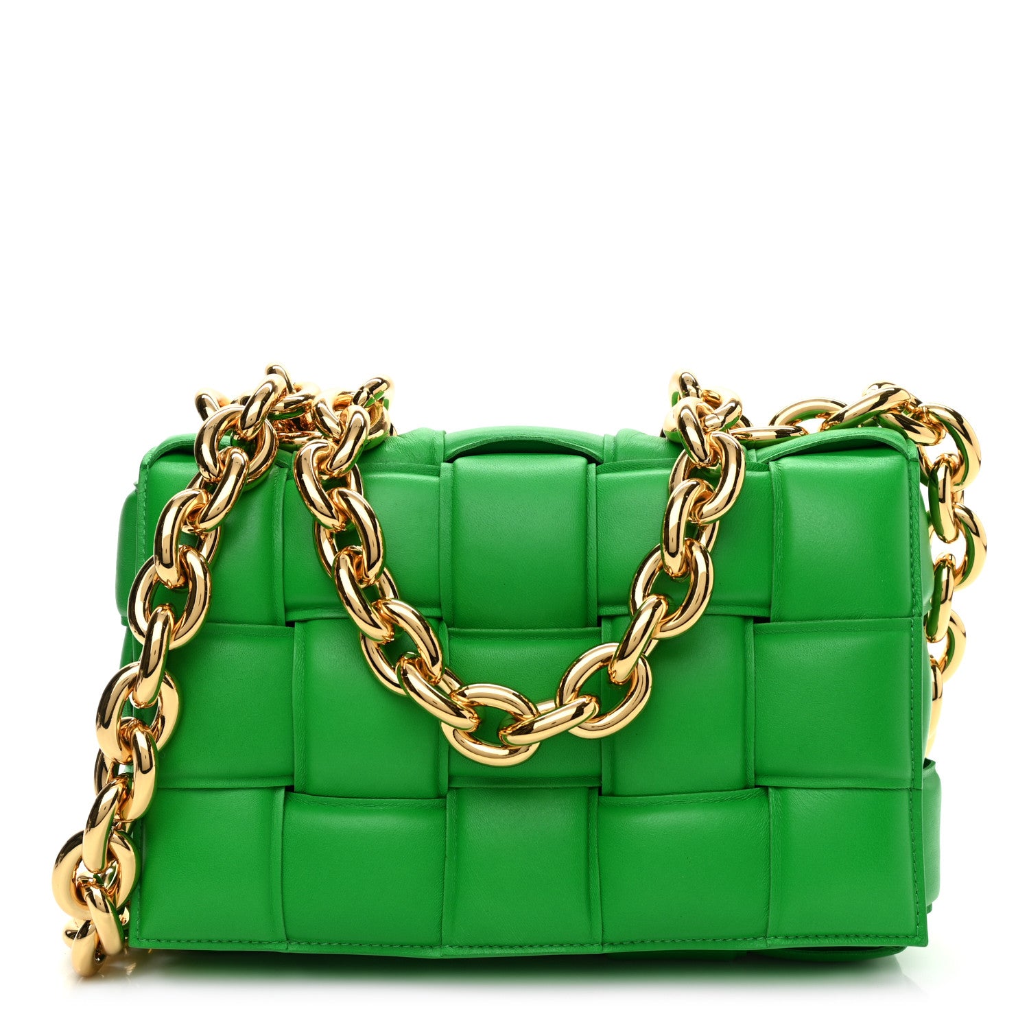 Bottega Veneta Lambskin Maxi Intreccio Padded Chain Cassette Crossbody Bag Parakeet 1 of 8