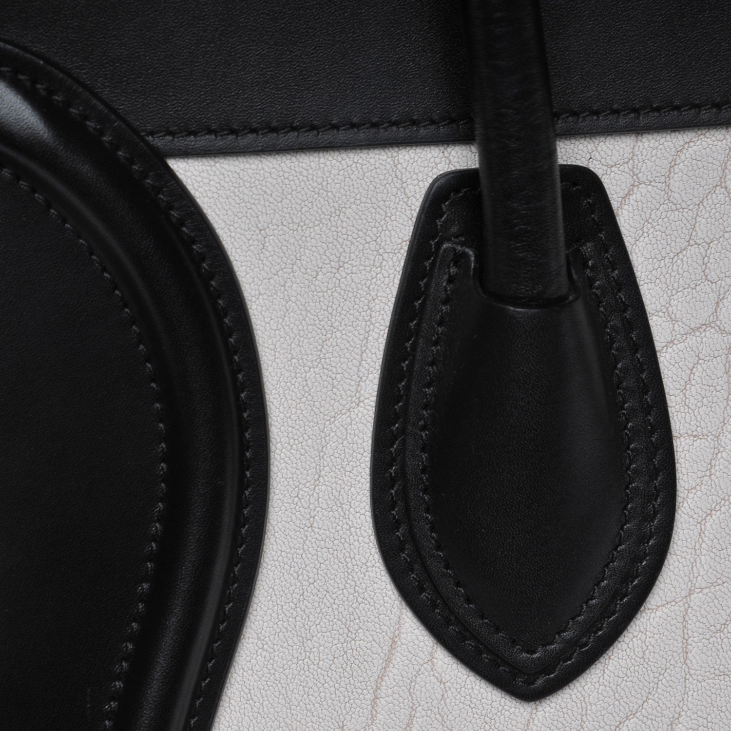 Celine Shrunken Lambskin Micro Bi-Color Luggage Black White 9 of 11