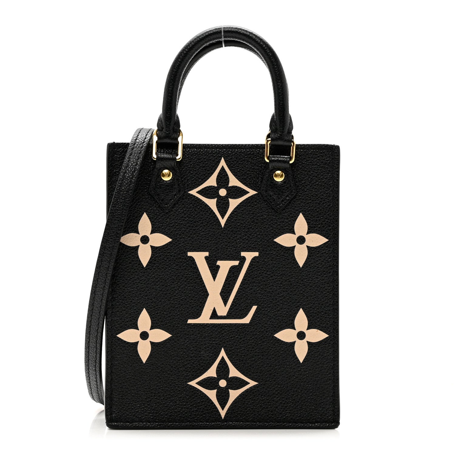 Louis Vuitton Empreinte Monogram Giant Petit Sac Plat Black Beige 1 of 8